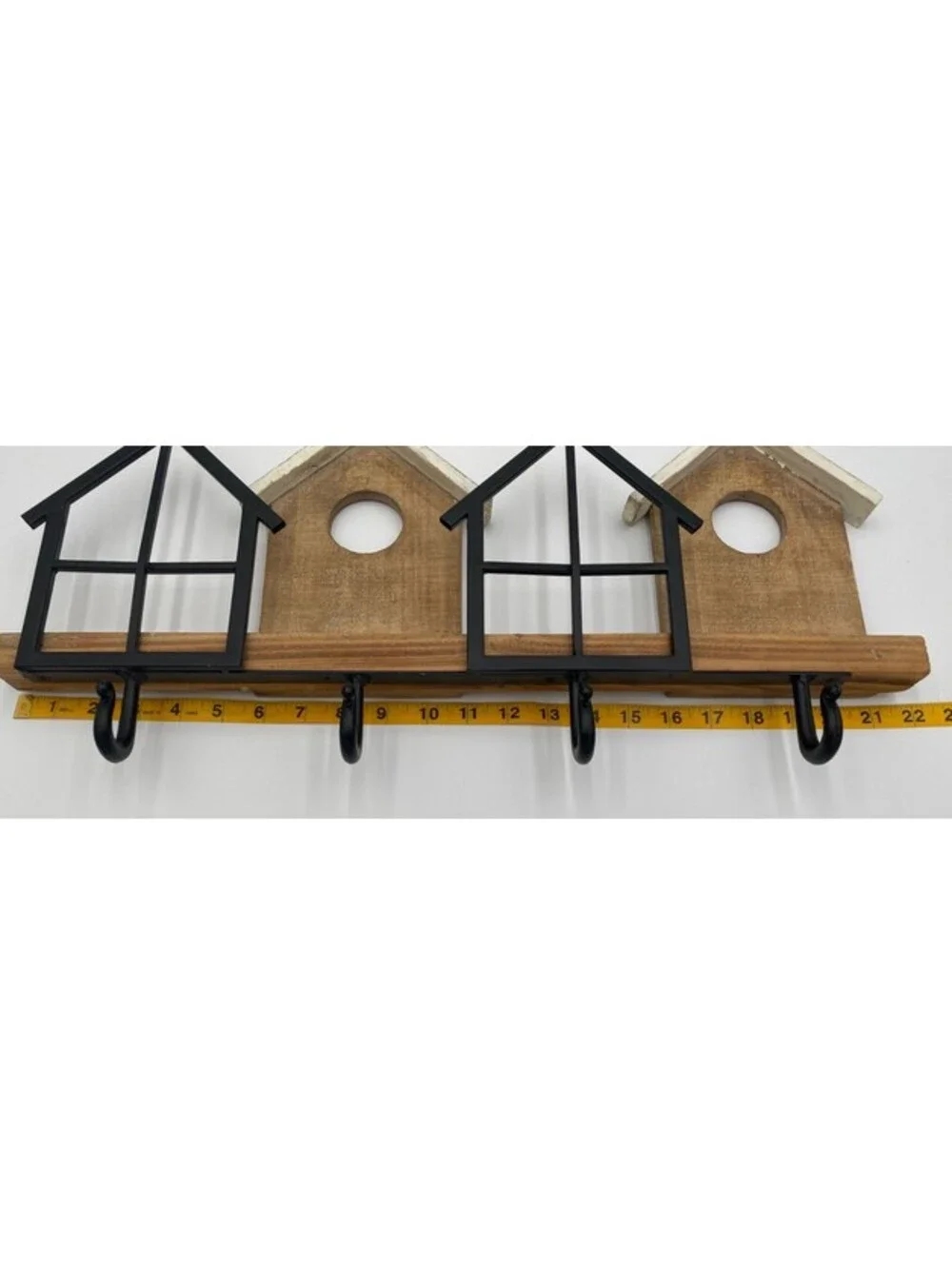 Rustic Farmhouse Birdhouse Wall Hook Rack Decor